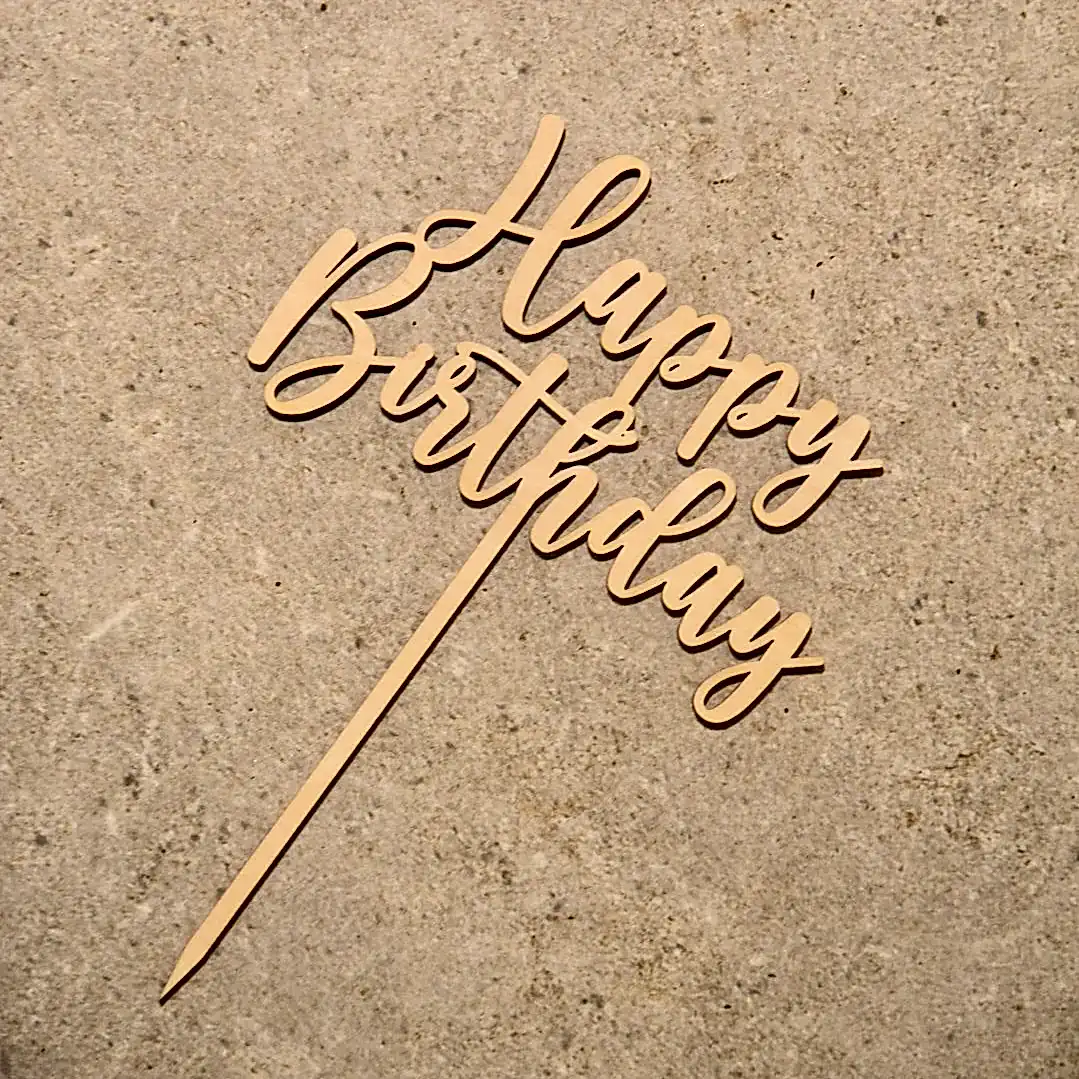 A Happy Birthday cake topper