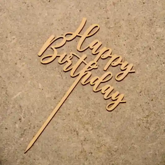 A Happy Birthday cake topper